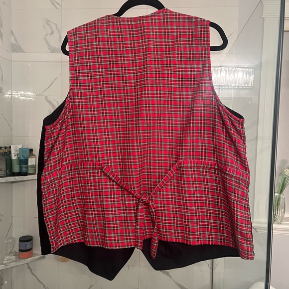 Vintage 🎁black, velvet Christmas🎁 vest size🎁 large🎄🎁 - Picture 9 of 17